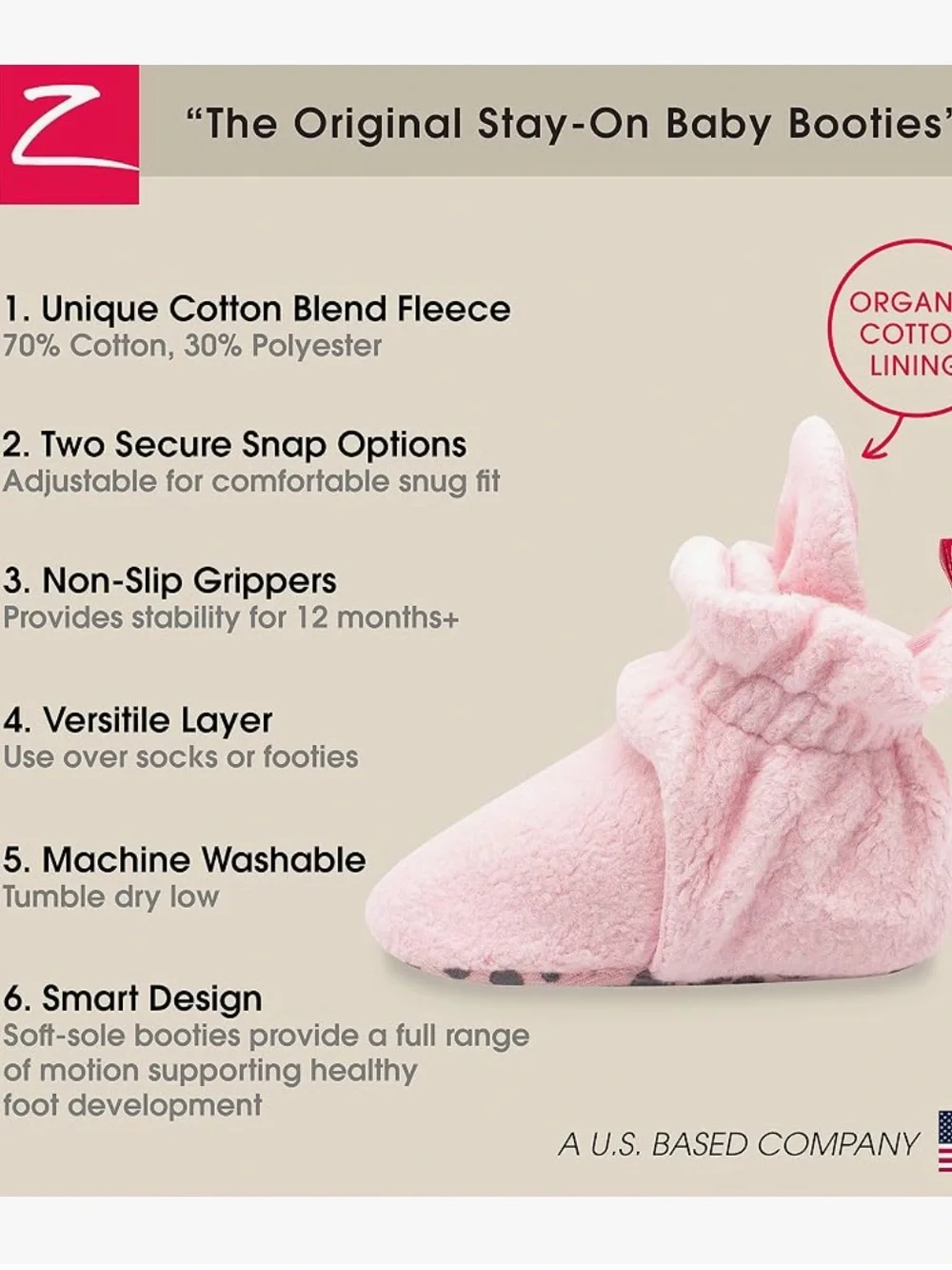 Soft Fleece Baby Booties 0-3m light pink